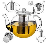 KADAX Théière 800 ml avec infuseur à thé, en verre, résistante à la chaleur, avec infuseur amovible, théière pour différents types de thé