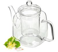 KADAX Théière en Verre Résistant avec Infuseur Amovible 1L Élégante et Durable