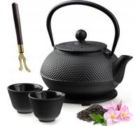 KADAX Théière japonaise, 850ml bouilloire en fonte, théière de 15cm avec filtre à filet et poignée robuste