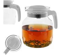 KADAX Théière résistante à la chaleur avec couvercle, verre, blanc, 1,5L