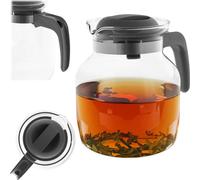 KADAX Théière résistante à la chaleur avec couvercle, verre, gris 1,5L