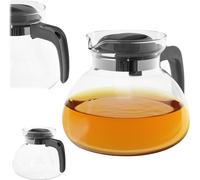 KADAX Théière résistante à la chaleur avec couvercle, verre, gris 1,7L