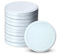 KADAX To89 Lot de 10 couvercles à visser de rechange, en métal, diamètre : 89 mm, compatibles avec les bocaux de 1700 ml, avec 6 dents d'encliquetage, blancs