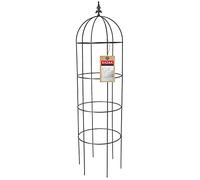 KADAX treilli en acier revêtu par pulvérisation - Support 3D pour plantes grimpantes - Obélisque autonome - Hauteur : 150 cm - Ronde