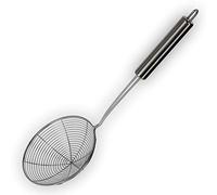 KADAX Truelle à mousse, petit passoire, perforation en acier avec long manche, cuillère à vaisselle, écumoire, louche, passoire, cric à blanchisseur (argent, ∅ 16 cm)