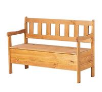 KADAX truhenbank avec Coffre de Rangement et Dossier - 120 cm Marron - pour asseoir Plusieurs Personnes - Grand Espace sous l’Assise avec Fond en Panneau de Fibres résistant à l’humidité