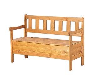 KADAX truhenbank avec Coffre de Rangement et Dossier - 120 cm Marron - pour asseoir Plusieurs Personnes - Grand Espace sous l’Assise avec Fond en Panneau de Fibres résistant à l’humidité