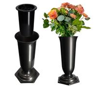 KADAX Vase Flacon Fleurs Pierre Tombale Cimetière Pierre Tombale Insert Base Graphite 37cm