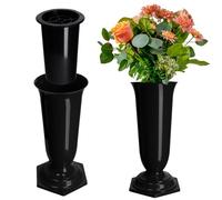 KADAX Vase Flacon Pour Cimetière Tombe Pierre Tombale Noir 23cm