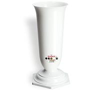 KADAX Vase funéraire en plastique résistant intempéries et gel 15,5 cm blanc