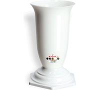 KADAX Vase funéraire en plastique "Sorano", vase de cimetière, vases, vase de cimetière avec insert, blanc, 23 cm