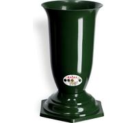 KADAX Vase funéraire en plastique "Sorano", vase de cimetière, vases, vase de cimetière avec insert, vert, 29 cm