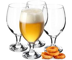KADAX Verre à Bière à Pied d'une Capacité de 400ml pour Savourer Vos Boissons Rafraîchissantes avec Style et Raffinement, Idéal pour un Cadeau (Lot de 4)