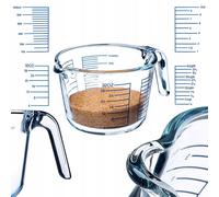 KADAX Verre doseur, pot en verre avec poignée ergonomique (1 litre)