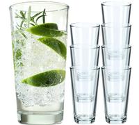 KADAX Verres à boisson, verres à cocktail en verre robuste, verres à long drink, verres universels pour eau, jus, boissons ou whisky (8 x 340 ml)