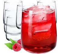 KADAX Verres à Eau et à Boire - Lot de 6 en Verre Robuste pour Jus, Bière, Cocktail, Boisson - Idéal pour Jardin, Fête (Rebeka, 330ml)