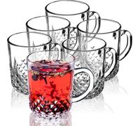 KADAX Verres à thé à anse "Serle", verres à jus de fruits, lavables au lave-vaisselle, 230ml, lot de 6