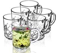 KADAX Verres à thé avec poignée "Brescia", verres à jus de fruits, lavables au lave-vaisselle, 230ml, lot de 6