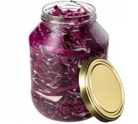 KADAX - Bocal à Insérer 2,5 L - Diamètre 100 mm - Verre à Conserve et Concombre - Rond Avec Couvercle Doré