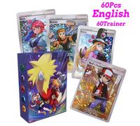 Kadel-20-100 Pièces Nouvelles Cartes Pokemon Anglais Français Espagnol Gx Mega Ex Tag Équipe Vstar Jeu Carte De Combat Offre Spéciale Carte De Collection Cadeau Pour Enfants,60pcs Trainer,