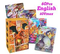 Kadel-20-100 Pièces Nouvelles Cartes Pokemon Anglais Français Espagnol Gx Mega Ex Tag Équipe Vstar Jeu Carte De Combat Offre Spéciale Carte De Collection Cadeau Pour Enfants,60pcs Vmax,