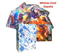 Kadel-20-100 Pièces Nouvelles Cartes Pokemon Anglais Français Espagnol Gx Mega Ex Tag Équipe Vstar Jeu Carte De Combat Offre Spéciale Carte De Collection Cadeau Pour Enfants,60pcs Vmax Spanish,