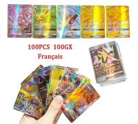 Kadel-20-100 Pièces Nouvelles Cartes Pokemon Anglais Français Espagnol Gx Mega Ex Tag Équipe Vstar Jeu Carte De Combat Offre Spéciale Carte De Collection Cadeau Pour Enfants,100pcs Gx French,