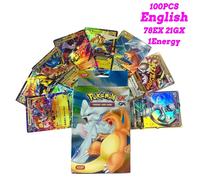 Kadel-20-100 Pièces Nouvelles Cartes Pokemon Anglais Français Espagnol Gx Mega Ex Tag Équipe Vstar Jeu Carte De Combat Offre Spéciale Carte De Collection Cadeau Pour Enfants,78ex 21gx 1energy,