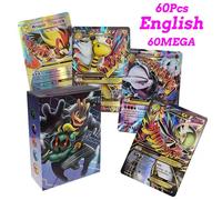 Kadel-20-100 Pièces Nouvelles Cartes Pokemon Anglais Français Espagnol Gx Mega Ex Tag Équipe Vstar Jeu Carte De Combat Offre Spéciale Carte De Collection Cadeau Pour Enfants,60pcs Mega Ex,