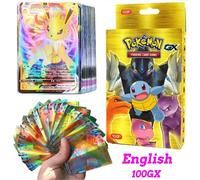 Kadel-20-100 Pièces Nouvelles Cartes Pokemon Anglais Français Espagnol Gx Mega Ex Tag Équipe Vstar Jeu Carte De Combat Offre Spéciale Carte De Collection Cadeau Pour Enfants,100pcs Gx Card,