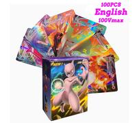 Kadel-20-100 Pièces Nouvelles Cartes Pokemon Anglais Français Espagnol Gx Mega Ex Tag Équipe Vstar Jeu Carte De Combat Offre Spéciale Carte De Collection Cadeau Pour Enfants,100pcs Vmax Card,