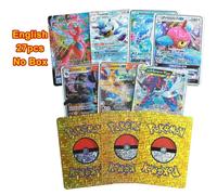 Kadel-27-110 Pièces Cartes Pokemon Pikachu Or Argent Noir Coloré Vmax Gx Vstar Espagnol Anglais Français Allemand Carte De Collection Jouets Cadeau,27pc-English-Diamond