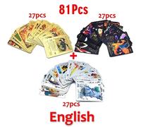 Kadel-Cartes Pokemon Vmax Gx Feuille D'or Carte Flash Anglais Espagnol Coloré Pikachu Charizard Français Allemand Jeu Bataille Cartes De Collection,81pcs English