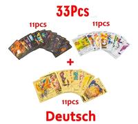 Kadel-Cartes Pokemon Vmax Gx Feuille D'or Carte Flash Anglais Espagnol Coloré Pikachu Charizard Français Allemand Jeu Bataille Cartes De Collection,33pcs German