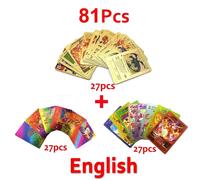 Kadel-Cartes Pokemon Vmax Gx Feuille D'or Carte Flash Anglais Espagnol Coloré Pikachu Charizard Français Allemand Jeu Bataille Cartes De Collection,Gris Clair