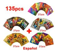 Kadel-Cartes Pokemon Vmax Gx Feuille D'or Carte Flash Anglais Espagnol Coloré Pikachu Charizard Français Allemand Jeu Bataille Cartes De Collection,135pcs Spanish