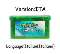Kadel-Gba Jeu Pokemon Série 32 Bits Cartouche De Jeu Vidéo Console Carte Pokemon Émeraude Feuille Rouge Vert Rubis Saphir Multi-Langue,Emerald Ita