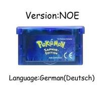 Kadel-Gba Jeu Pokemon Série 32 Bits Cartouche De Jeu Vidéo Console Carte Pokemon Émeraude Feuille Rouge Vert Rubis Saphir Multi-Langue,Sapphire Noe