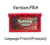 Kadel-Gba Jeu Pokemon Série 32 Bits Cartouche De Jeu Vidéo Console Carte Pokemon Émeraude Feuille Rouge Vert Rubis Saphir Multi-Langue,Ruby Fra