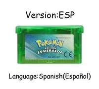Kadel-Gba Jeu Pokemon Série 32 Bits Cartouche De Jeu Vidéo Console Carte Pokemon Émeraude Feuille Rouge Vert Rubis Saphir Multi-Langue,Emerald Esp