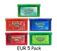 Kadel-Gba Jeu Pokemon Série 32 Bits Cartouche De Jeu Vidéo Console Carte Pokemon Émeraude Feuille Rouge Vert Rubis Saphir Multi-Langue,Eur 5 Pack