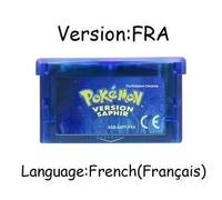Kadel-Gba Jeu Pokemon Série 32 Bits Cartouche De Jeu Vidéo Console Carte Pokemon Émeraude Feuille Rouge Vert Rubis Saphir Multi-Langue,Sapphire Fra