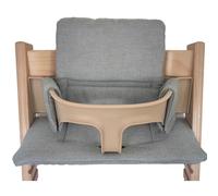 Kadem® Coussin d'assise 100 % coton bio - Classic - 2 pièces - Convient pour chaise haute Stokke Tripp Trapp - Lavable en machine - Fixation facile et rapide - Gris ombré