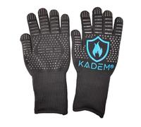Kadem Gants de four unisexes résistants à la chaleur jusqu'à 800 °C | ignifuges antidérapants | Protection contre la chaleur | Bleu L/XL