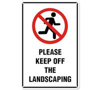 Kadezia Panneau en aluminium « Please Keep Off the Landscaping » de 19,8 x 30,2 cm (145)