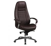 KADIMA DESIGN Austin Chaise de bureau en cuir véritable marron 120 kg Fauteuil de bureau à dossier haut avec appui-tête X-XL