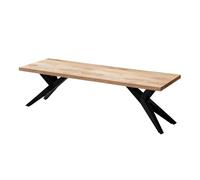 KADIMA DESIGN Banc de salle à manger 160 x 45 x 45 cm en bois d'acacia massif et métal, style loft, sans dossier, pour cuisine, salle à manger