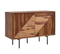 KADIMA DESIGN Buffet 100 x 71 x 40 cm Sheesham en bois massif/métal | Commode avec deux portes | Armoire moderne | Armoire sur pied pour salon