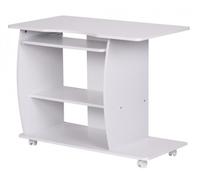 KADIMA Design Clavier Bureau d'ordinateur de Table pour Ordinateur Portable tiroir Blanc Roule Table de Travail de Bureau