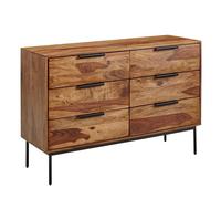 KADIMA DESIGN Commode 117 x 80 x 42 cm Sheesham en bois massif/métal - Buffet industriel moderne - Buffet de salon